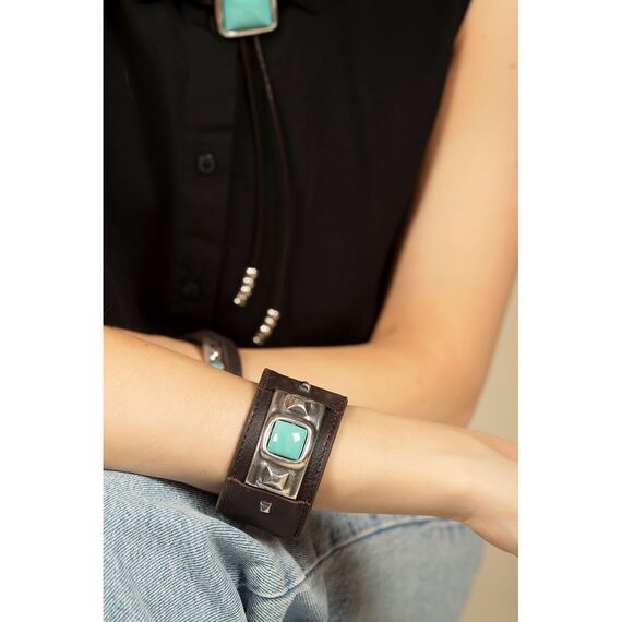 Кожаный браслет женский с серебром Ciclon Kool, изображение 2