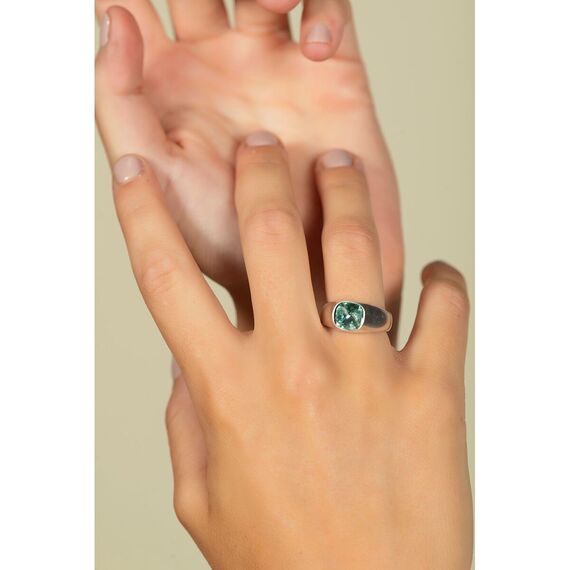 Серебряное кольцо женское с кристаллами Сваровски Ciclon Solitario, Размер (мм): 17,8-18,4, изображение 3