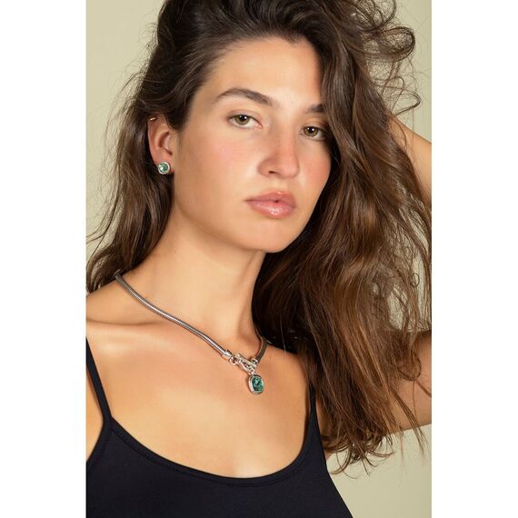 Серебряное колье с кристаллом Сваровски Ciclon Solitario, изображение 2