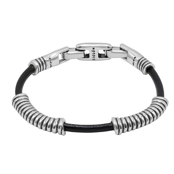 Кожаный браслет на руку с серебром Ciclon Cabo, Размер (мм): 190-195