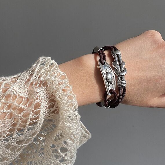 Кожаный браслет с серебряными вставками Ciclon Rizo, Размер (мм): 190-195, изображение 3