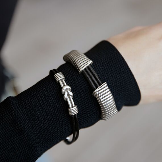 Кожаный браслет с серебряными вставками Ciclon Mini Rizo, Размер (мм): 190-195, изображение 3