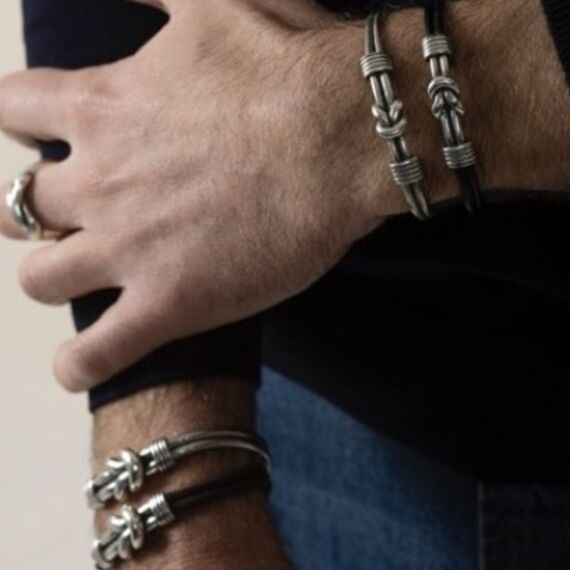 Кожаный браслет с серебряными вставками Ciclon Mini Rizo, Размер (мм): 190-195, изображение 4