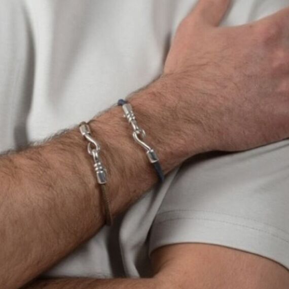 Кожаный браслет с серебряными вставками Ciclon Furtivo, Размер (мм): 190-195, изображение 2