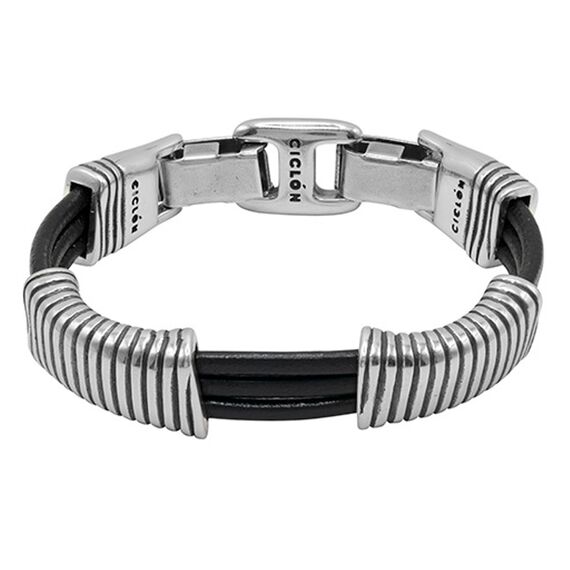 Кожаный браслет с серебром Ciclon Redondo, Размер (мм): 190-195