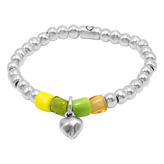 Серебряный браслет женский с муранским стеклом Ciclon Corazon