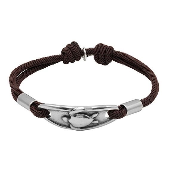 Кожаный браслет с серебряными вставками Ciclon Pura Vida