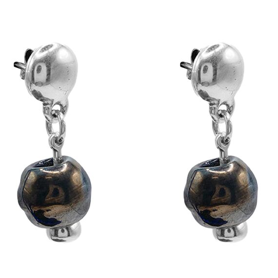 Серебряные серьги с муранским стеклом Ciclon Spheric