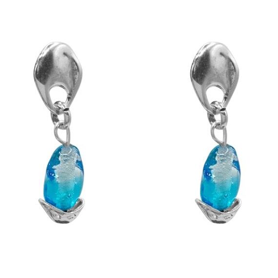 Серебряные серьги с муранским стеклом Ciclon Liquid
