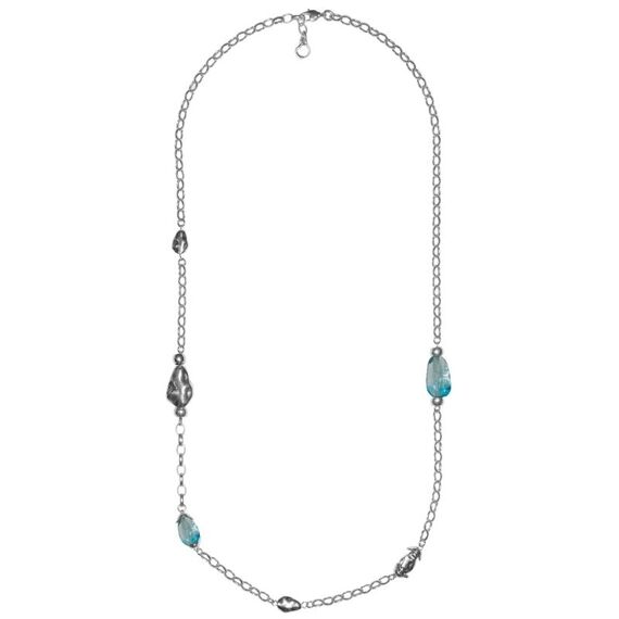 Серебряное колье с муранским стеклом Ciclon Liquid, Размер (мм): 800-900