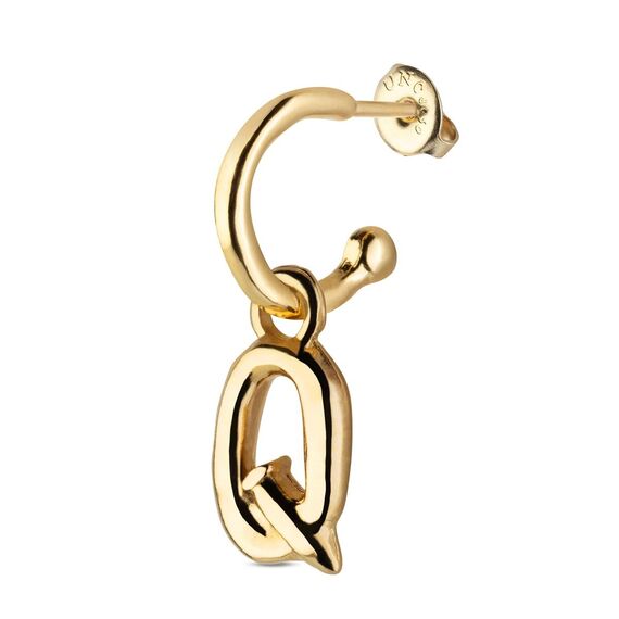 Золотая подвеска для пирсинга Буква мини Q UNOde50 CALL ME, изображение 2