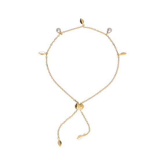 Золотой браслет цепочка с подвесками Majorica Romea