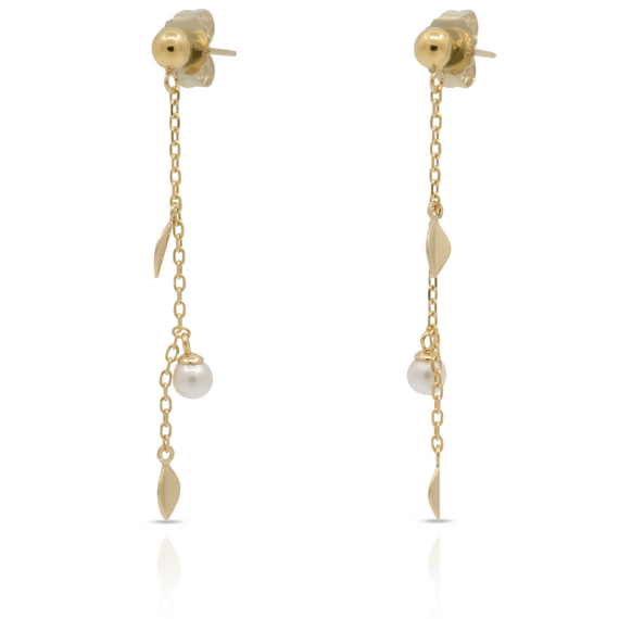 Серебряные серьги-подвески с органическим жемчугом Majorica Romea, изображение 3