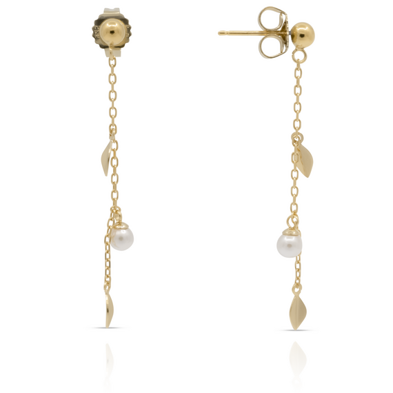 Серебряные серьги-подвески с органическим жемчугом Majorica Romea, изображение 4