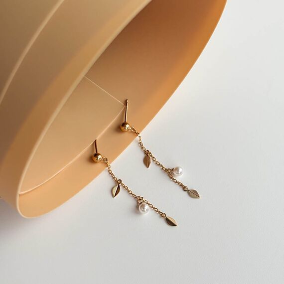 Серебряные серьги-подвески с органическим жемчугом Majorica Romea, изображение 7