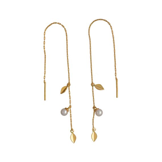 Серебряные серьги-цепочки женские с органическим жемчугом Majorica Romea