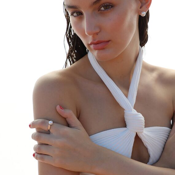 Серебряное кольцо женское с органическим жемчугом Majorica Classic, Размер (мм): 18,8, изображение 2