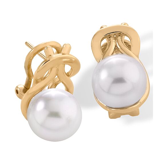 Золотые серьги с жемчугом Majorica Tu Y Yo