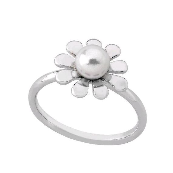 Серебряное кольцо женское с белым жемчугом Fine Silver (17.5), Размер (мм): 16,8, изображение 2