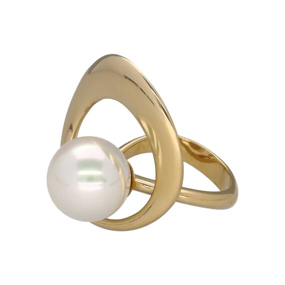 Золотое кольцо с органическим жемчугом Majorica Petra, Размер (мм): 16,85, изображение 3