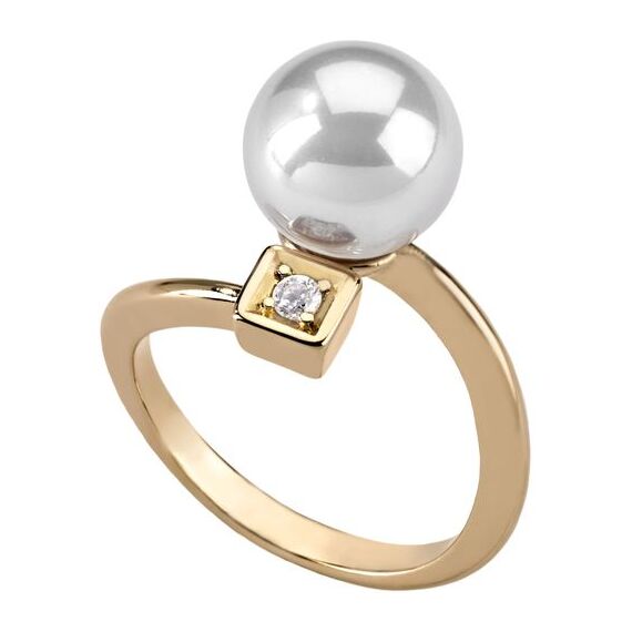 Золотое кольцо женское с органическим жемчугом Majorica Tu Y Yo, Размер (мм): 18,1-18,8, изображение 2