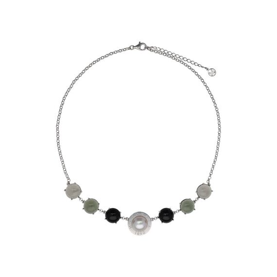 Серебряное колье с органическим жемчугом мабе Majorica Murano