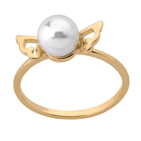 Золотое кольцо женское с жемчугом Fine Silver, Размер (мм): 16,5