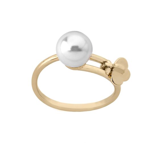 Золотое кольцо женское с белым жемчугом Majorica Fine, Размер (мм): 161