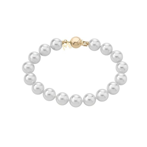 Браслет из органического жемчуга с золотом Majorica Gold Sparkle