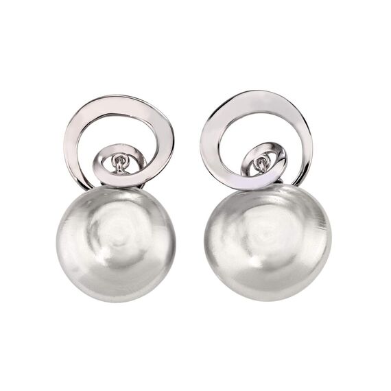Серебряные серьги с органическим жемчугом плоским Majorica Infinite