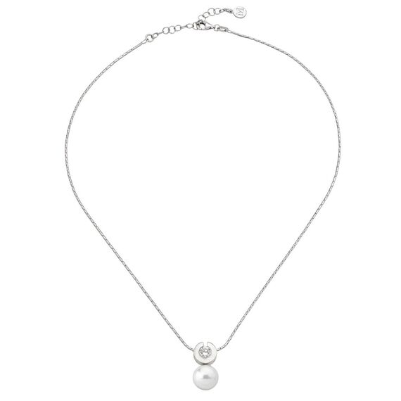 Серебряное колье с подвеской из органического жемчуга и фианитами Majorica Exquisite, изображение 2