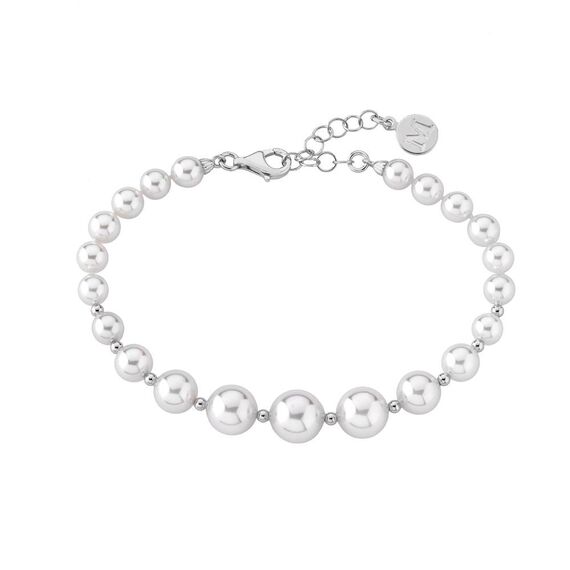 Серебряный браслет женский из органического жемчугом Majorica Essenttial