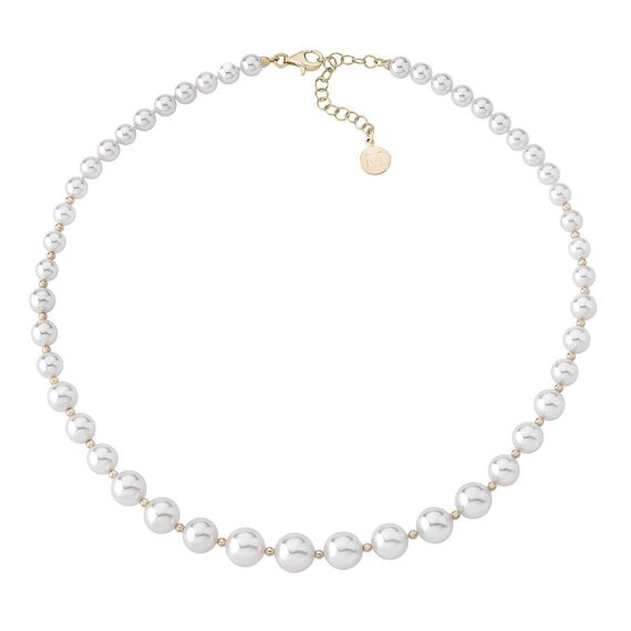 Золотое колье из органического жемчуга Majorica Essential