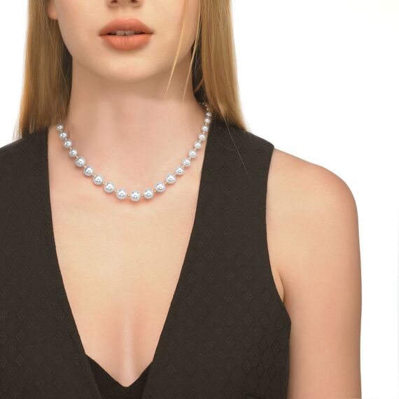 Золотое колье из органического жемчуга Majorica Essential, изображение 2