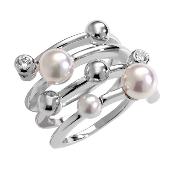 Серебряное кольцо женское с органическим жемчугом Majorica Timeless, Размер (мм): 18,8, изображение 2
