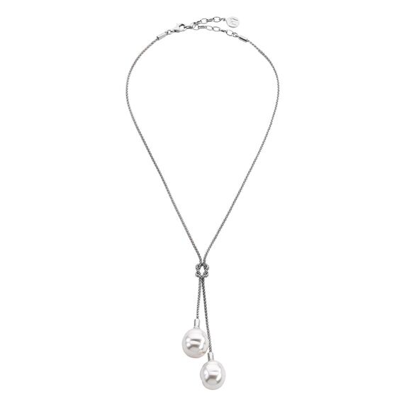 Серебряное колье с подвесками из органического барочного жемчуга Majorica Baroque