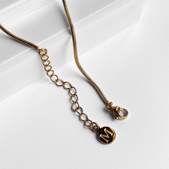 Золотое колье женское с подвеской Majorica Alphabet, изображение 4