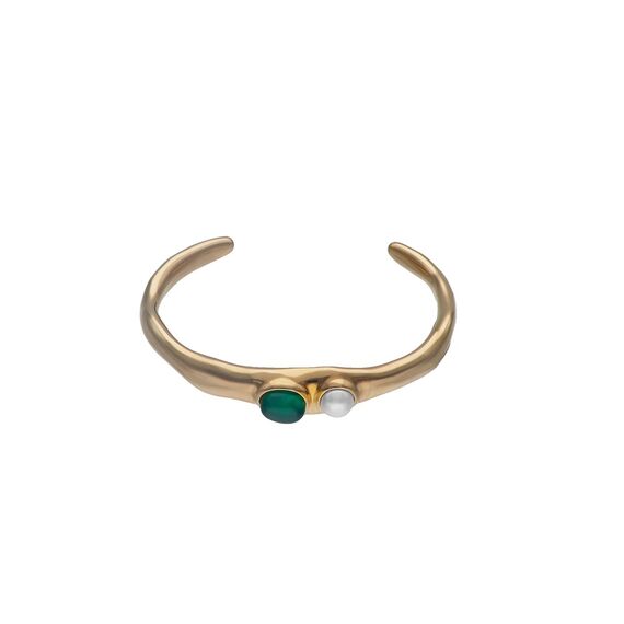 Золотой браслет с жемчугом и агатом Majorica Feme, изображение 2