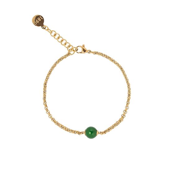 Золотой браслет цепочка с жемчугом Majorica Nuada, изображение 2