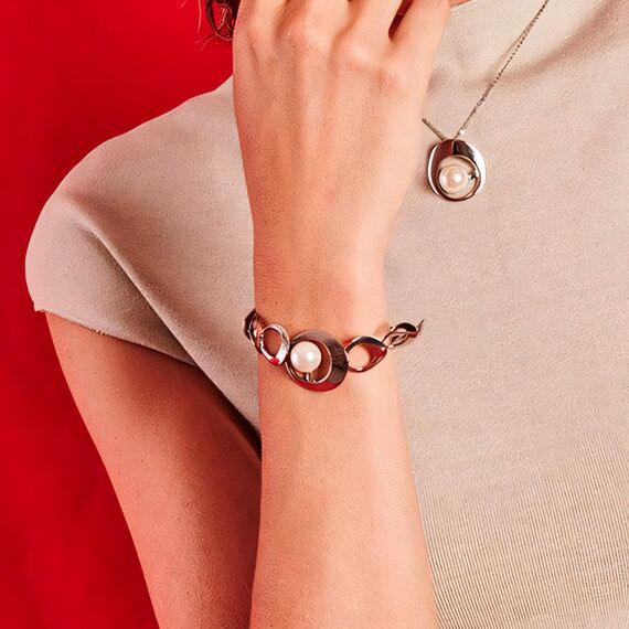 Серебряная подвеска с жемчугом Majorica Petra, изображение 4