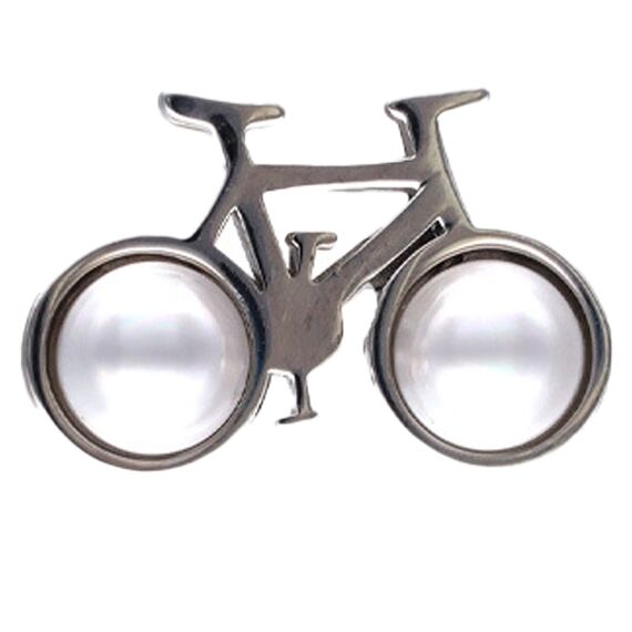 Серебряная брошь с жемчугом Majorica Le Club