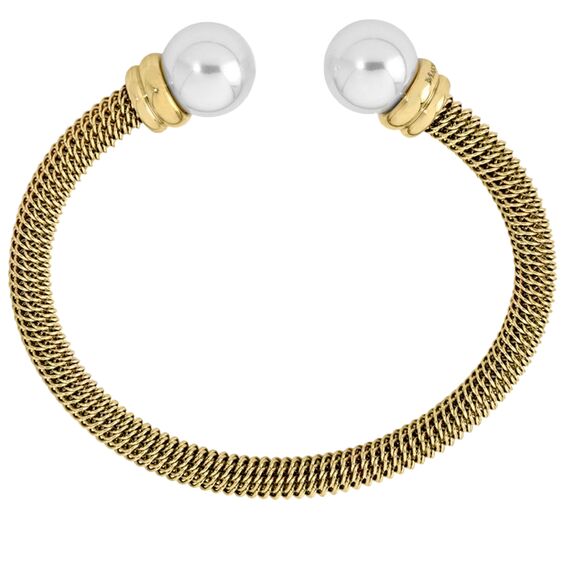 Золотой браслет с жемчугом Majorica Modern metals