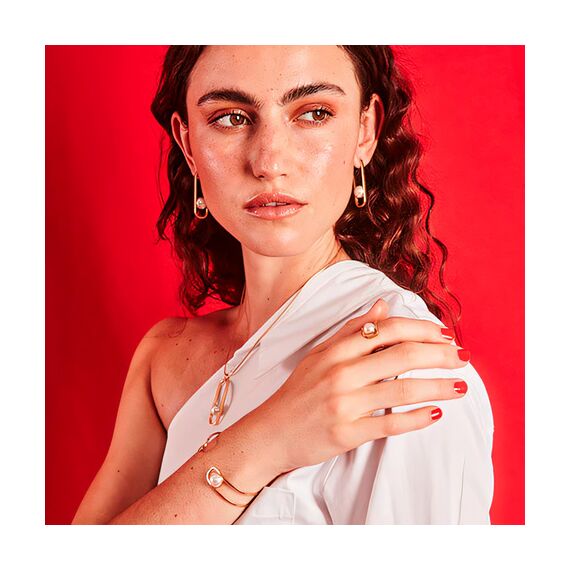 Золотые серьги женские с жемчугом Majorica Atenea, изображение 2