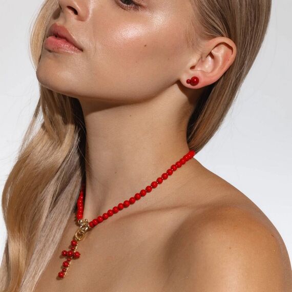 Золотая подвеска с жемчугом Majorica Cruces, изображение 3