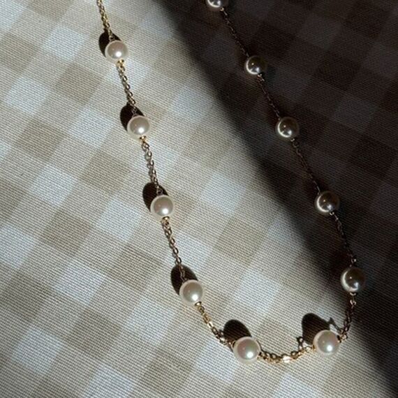 Золотое колье женское с жемчугом Majorica Ilusion, изображение 4