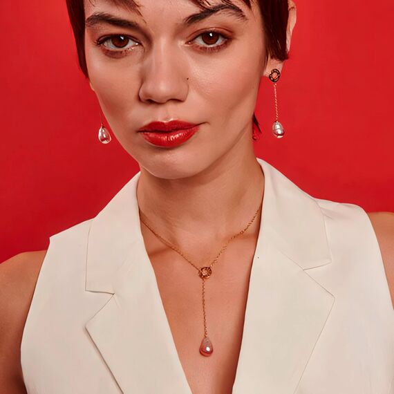 Золотое колье женское с жемчугом Majorica Luar, изображение 3