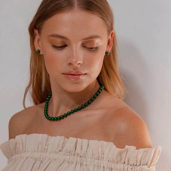 Золотое ожерелье женское с жемчугом Majorica Lyra, изображение 2