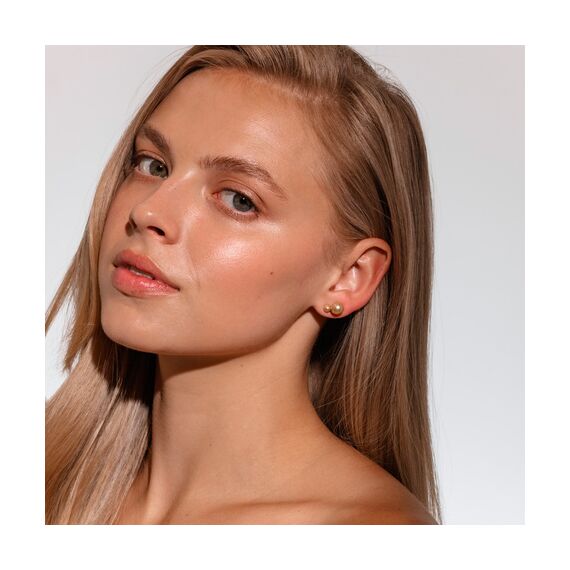 Золотые серьги женские с жемчугом Majorica Lyra, изображение 2