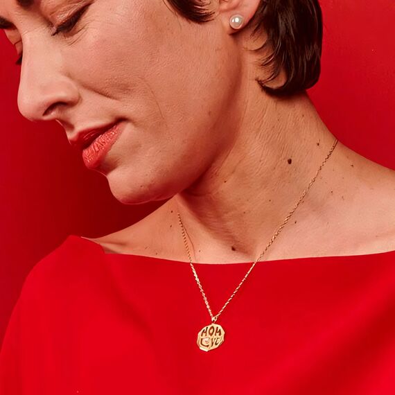 Золотая подвеска с жемчугом Majorica Mom love, изображение 3