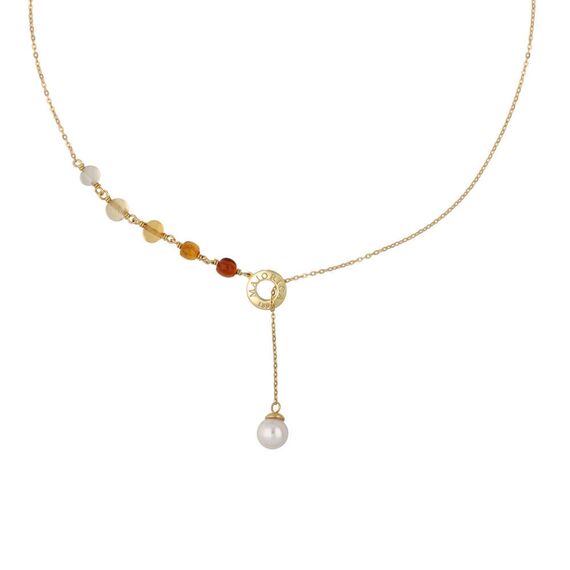 Золотое колье с жемчугом и муранским стеклом Majorica Muran, изображение 2